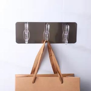 Porte-manteau mural multifonctionnel en PC, design classique à trois rangées, finition brossée, pour la maison, le bureau, les mariages et la salle de bain - Product Image 2