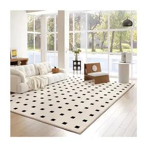 Simple cream wind carpet living room three anti ring fleece household bed blanket 2024 new wholesale bedroom