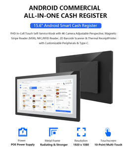 Tablette Android POS murale SDK 15,6 pouces, PC tout-en-un, terminal en libre-service, kiosques de <span class=keywords><strong>paiement</strong></span> NFC, machine de commande de restaurant - Product Image 2