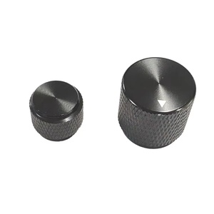 Customized 19mm Diameter CNC Black Anodized Audio <b>Knob</b> <b>Guitar</b> <b>Knob</b> Switch Electronic Accessory - Product Image 2