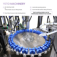Machine de remplissage, de sertissage et de marquage laser automatique YETO pour flacons de parfum liquide, idéale pour les petites lignes de production.