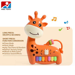Cartone animato animale giraffa Mini tastiera multifunzione perline di avvolgimento pianoforte musicale giocattolo educativo strumento elettronico per la plastica - Product Image 2