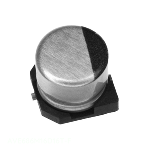 ตัวเก็บประจุแบบติดผิว CAP ALUM 68UF 20% 16V SMD 68 uF รุ่น AVE686M16D16T-F - Product Image 1