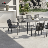 Fauteuil de jardin en rotin tressé PE, mobilier d'extérieur Artie avec structure en aluminium, chaise de loisirs pour jardin