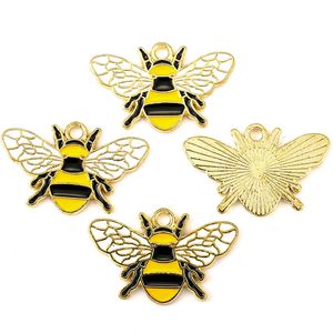 Mini abalorios de abeja esmaltados, hacer joyas colgantes para DIY, colgantes de aleaciones Vintage para pendientes, pulsera, collar, fabricación de joyas - Product Image 3