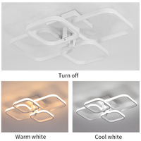 Plafonnier LED intelligent en acrylique, design minimaliste, en fer forgé, télécommande incluse, pour salon, chambre, hôtel, montage en surface, carré