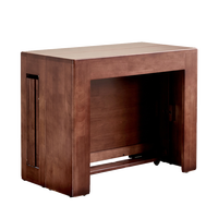 Table à manger extensible télescopique pliable en bois massif couleur argent vieilli, style nordique, pour petits espaces, usage domestique, 8 places, rectangulaire