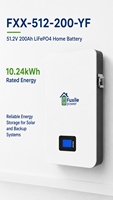Batterie LiFePO4 murale 51,2 V 200 Ah 10,24 kWh, puissance nominale 5,12 kW, courant nominal 100 A, communication RS485 CAN RS232, IP21