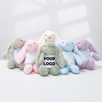 Peluche Lapin Mignon à Longues Oreilles 25/40/56CM en Stock – Cadeau Promotionnel de Pâques, Personnalisable avec Logo, Peluche Lapin Lestée