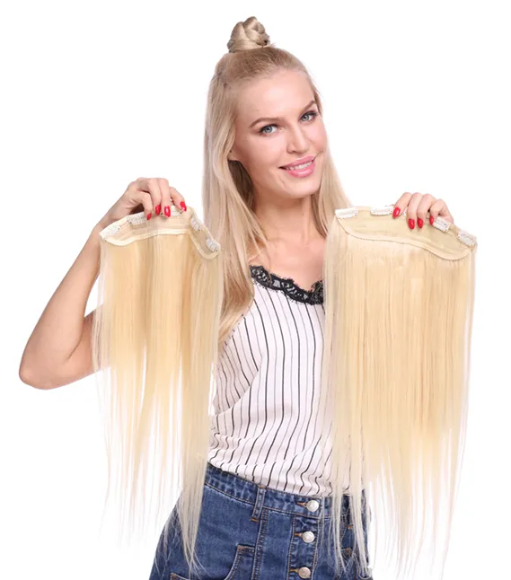 Brésilienne Blonde 613 60 extension de cheveux humains clip d'une seule pièce dans l'extension de cheveux avec 5 clips 100 remy cheveux humains