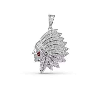 Pendentif tête de lion de luxe avec diamant moissanite et yeux rubis, style hip-hop, charme pour bijoux de soirée, accessoire en argent 925 - Product Image 1