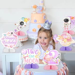 Centrotavola a Nido d'Ape 'Due <span class=keywords><strong>Lune</strong></span>' per Compleanno, Design Spaziale, 15cm, Decorazione Ecologica per Interni/Esterni - Product Image 3