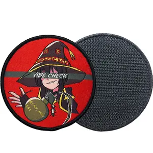 Embroidered Woven Fabric Logo Patch With Hook Attach For Hats Woven Letter Patch custom pactches