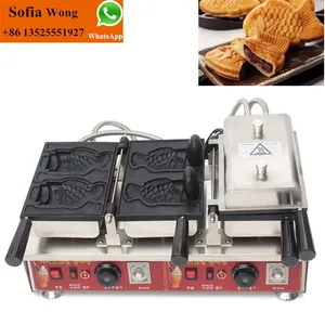 Komersial Taiwan Gas Taiyaki/Ikan Membuat Mesin/Mesin Pembuat Waffle