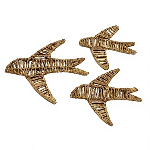Décoration murale en herbe de mer naturelle, animaux volants tissés à la main, décoration murale animale, style bohème, ferme, rustique, décoration intérieure - Product Image 3