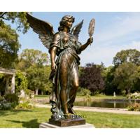 Statue d'ange en bronze grandeur nature avec grandes ailes, sculpture religieuse, moulage personnalisé, décoration extérieure pour jardin, cimetière, église