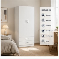 Armario Moderno Blanco de 2 Puertas con Cajones, Mueble de Almacenamiento para Dormitorio, Suministro de Fábrica OEM ODM