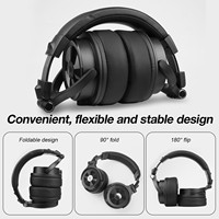 OneOdio Headset berkabel DJ, Monitor 40 rekaman dengan suara kristal Bass Super dalam 50mm driver CD Line untuk musik dan game hitam