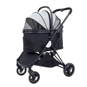 <span class=keywords><strong>Poussette</strong></span> pliable de <span class=keywords><strong>luxe</strong></span> pour animaux de compagnie avec chariot portable détachable de petite et moyenne taille pour les sorties - Product Image 1