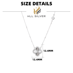 <span class=keywords><strong>Collier</strong></span> ras du cou de luxe pour dames en <span class=keywords><strong>argent</strong></span> sterling 925 Style classique avec pavé de <span class=keywords><strong>trèfle</strong></span> à quatre <span class=keywords><strong>feuilles</strong></span> et placage de rhodium en zircon pour cadeaux - Product Image 2