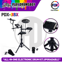 PD Foldable Electronic Drum Instrument Portable Training Kit with Realistic Tone for New Drummers