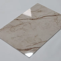 Plaque PVC UV Effet Marbre Brillant, Panneau Plastique UV Étanche pour Revêtement Mural, Cuisine, Salle de Bain, Décoration Hôtelière