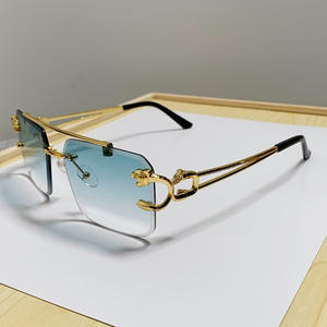 Lunettes de soleil élégantes, tendance, grandes, carrées, sans monture, avec verres polarisés, monture en métal - Product Image 5