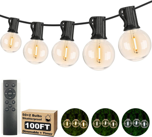 <span class=keywords><strong>Guirlande</strong></span> <span class=keywords><strong>lumineuse</strong></span> d'extérieur à ampoules G40 dimmables, 25FT 50FT 100FT, pour mariage, Noël, jardin, décorations - Product Image 1