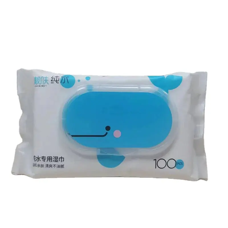 Meilleur prix du fabricant chinois 100 pcs lingettes humides à l'eau pure en tissu non tissé