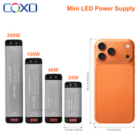 Mini Alimentation Électrique 12V 24V Mince Protection IP54 Tension Constante Driver LED pour Bande Lumineuse 24W 48W 72W 100W 150W 200W Pleine Charge Vente en Gros