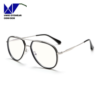Lunettes optiques métalliques personnalisées OEM, taille 55-15-147, anti-lumière bleue, pour adultes unisexes, MOQ flexible (100 pièces)