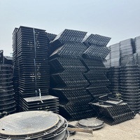 Couvercles de puits en fonte ductile robustes 400 mm 600 mm, noirs, rectangulaires, demi-poids, marque Jingdong, pour projets d'ingénierie municipale