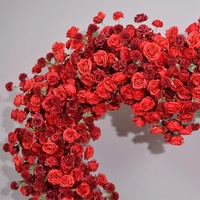 Arche de fleurs en soie en forme de cœur, rose rouge, décorations géantes personnalisées pour mariage, fête des mères et Noël