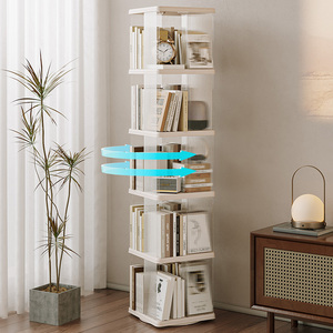 Estantería Giratoria de Plástico con Diseño <span class=keywords><strong>Circular</strong></span> y Cuadrado, Tipo de Pie, para Sala de Estar y Lectura en el Hogar - Product Image 6