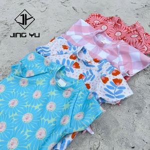 Traje de Baño Infantil Personalizado con Estampado Hawaiano, Traje de Baño de Niña de Nailon Reciclado, Traje de Baño de una Pieza para Niños - Product Image 2