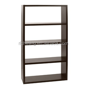 Negro tablero de partículas de tipo vertical 4 estante librerías - Product Image 1