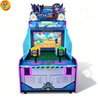 Machine d'arcade de tir à l'eau pour enfants, usage commercial en intérieur, avec éclairage LED néon et siège assorti pour centre commercial