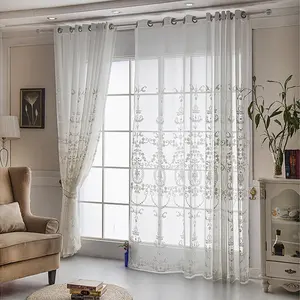 Inner mor European-Style Stickerei White Gaze Fenster vorhang für Schlafzimmer Wohnzimmer