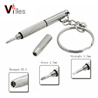 Nouveau tournevis pour lunettes 3 en 1, kit de réparation de lunettes de soleil et de montres avec porte-clés, mini tournevis portable, outils à main