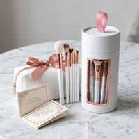 Boîte cylindrique ronde en papier d'art de qualité supérieure pour le rangement des pinceaux de maquillage et des outils cosmétiques, emballage personnalisé avec logo, fabrication en usine