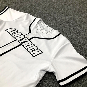 Jersey de béisbol reversible con tira de sublimación blanca en blanco bordado personalizado - Product Image 4