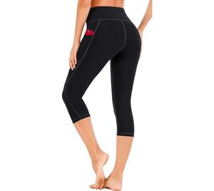 Mallas deportivas de cintura media sólidas personalizadas para mujer, mallas de entrenamiento físico, mallas sin costuras, Spandex/nailon - Product Image 3