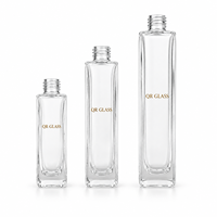 Flacon pulvérisateur d'huile de parfum portable vide, emballage rond ou carré en verre transparent avec logo