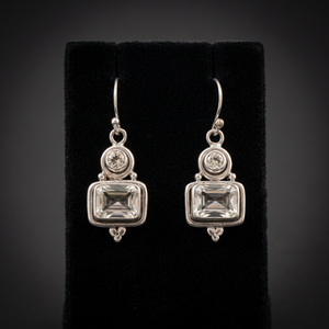 "Gold Plated White Gold Flower Pendant <b>Earrings</b> for Women's Wedding Jewelry" - Product Image 3