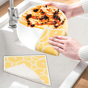 Chiffon de nettoyage de cuisine en cellulose végétale 100% OEM, biodégradable, absorbant, réutilisable, torchon - Product Image 4