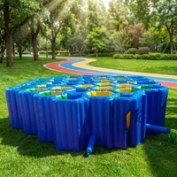 Château gonflable labyrinthe, aire de jeux extérieure pour adolescents, grand équipement de divertissement, jouet multifonctionnel, sûr, durable, en PVC