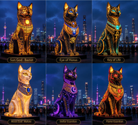Chat Bastet Égyptien Géant Lumineux Gonflable 2026 avec LED, Étanche et Durable, Alimentation par Prise, Idéal pour Événements et Festivals
