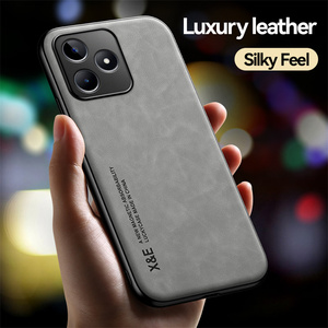 Étui de support de voiture magnétique Couverture arrière en cuir de luxe pour étui Realme C53 Baby Skin Feeling Case - Product Image 2
