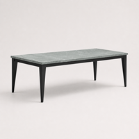 Table basse en pierre frittée italienne de luxe, design nouveau, avec structure en acier inoxydable
