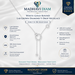 Collier en or blanc de luxe pour femme MADHAVI DIAM avec diamant rond cultivé en laboratoire, 0,46 ct, en or massif 18 carats - Product Image 2